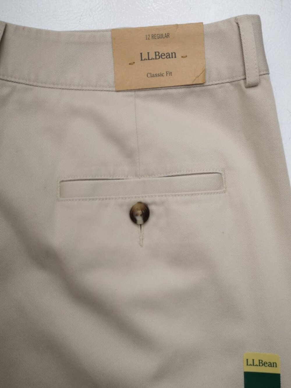 NWT L.L. Bean Classic Fit Ladies Size 12 Regular Light Tan Zipper & Button Pant - Picture 12 of 15